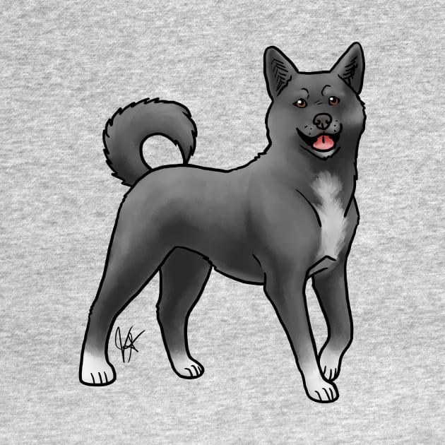 Dog - Korean Jindo - Black by Jen's Dogs Custom Gifts and Designs